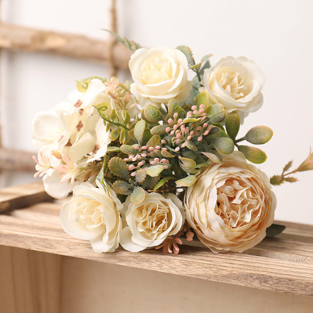 Silk Autumn Rose Wedding Decor - Faux Flowers Home Decor