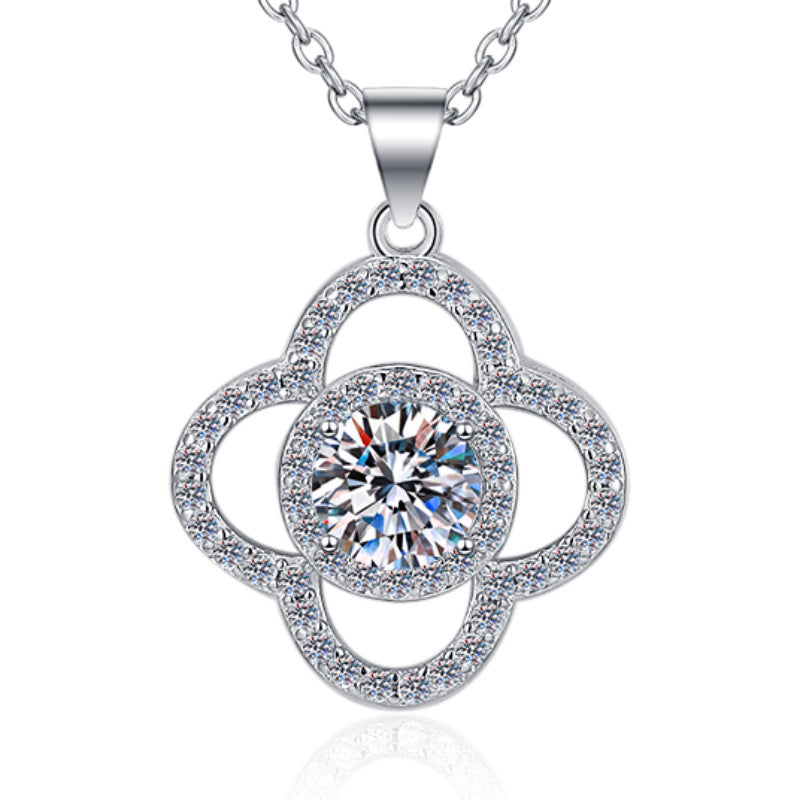 Women's Sterling Silver Moissanite Pendant Necklace