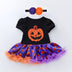 Halloween Pumpkin Short Sleeve Romper - Minihomy