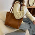 Casual Large Capacity Tote Bags for Women - Solid Color Shopping Shoulder Bag - Minihomy