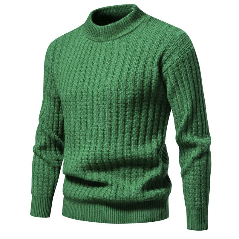 Autumn Men's Knitwear Solid Color Round Neck Sweater - Minihomy