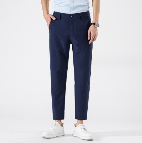 Ice Drape Men's Polyester Cropped Pants: Stay Cool and Stylish - Minihomy