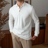 Slim-fit Long-sleeved Men's Shirt Lapel