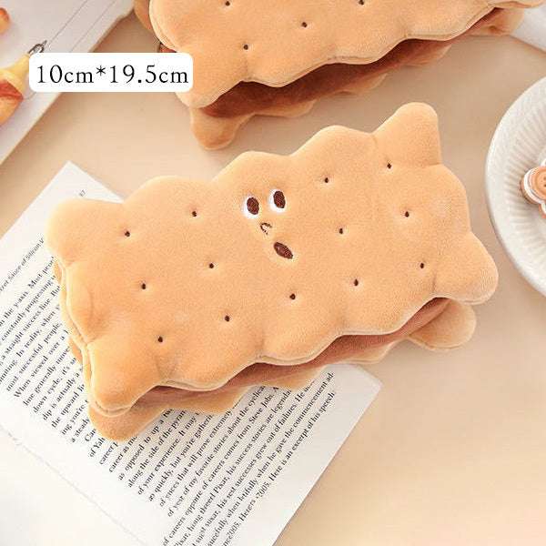 Cute Sandwich Biscuit Plush Pencil Case