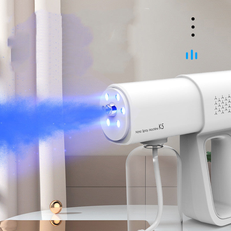 Electric Sanitizer Sprayer: Blue Light Nano Steam Disinfection Gun for Home & Car - Wireless USB Humidifier Atomizer - Minihomy