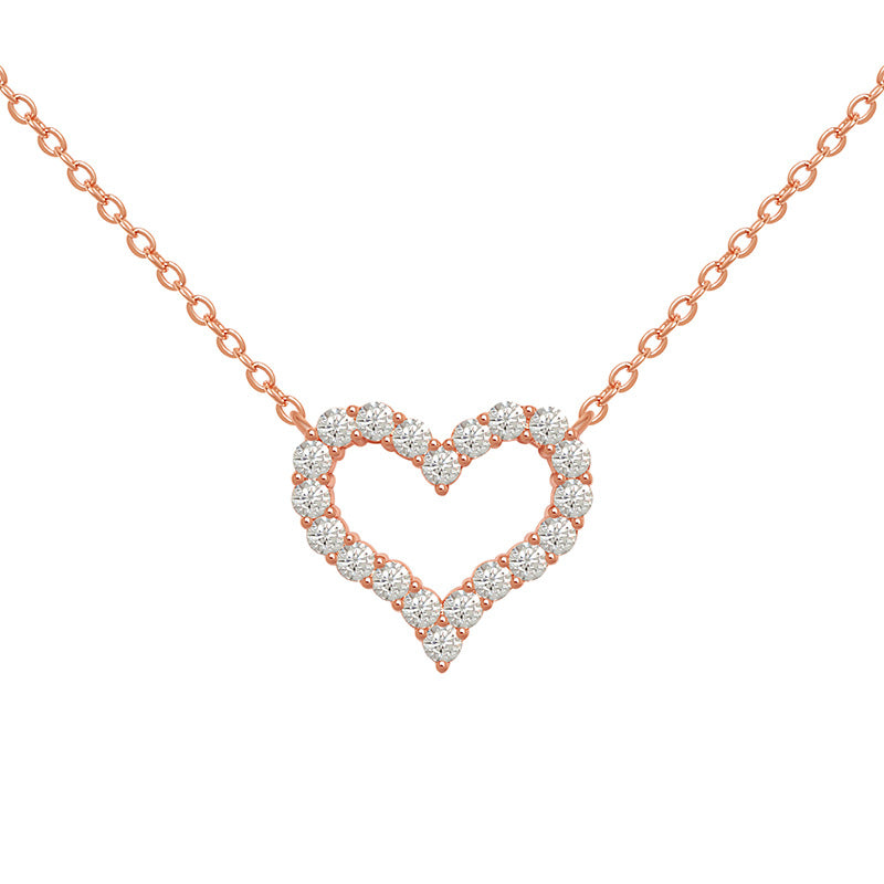 Exquisite Heart Necklace For Women - All-Matching Japanese Peach Heart Clavicle in Rose Gold - Minihomy