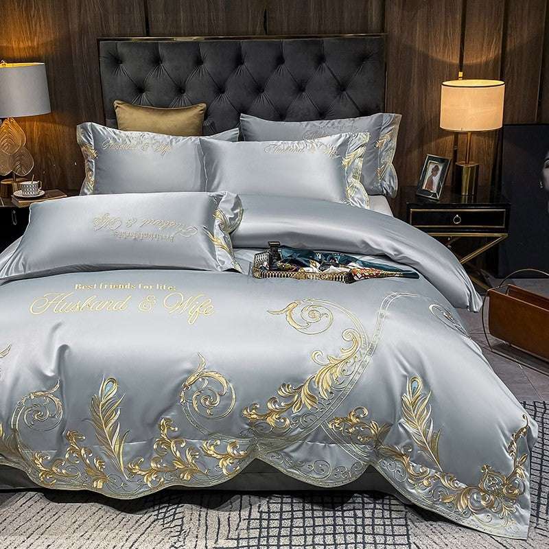 Ice Silk Quilt Sets Bed Sheets Bedding Four-piece Set - Minihomy