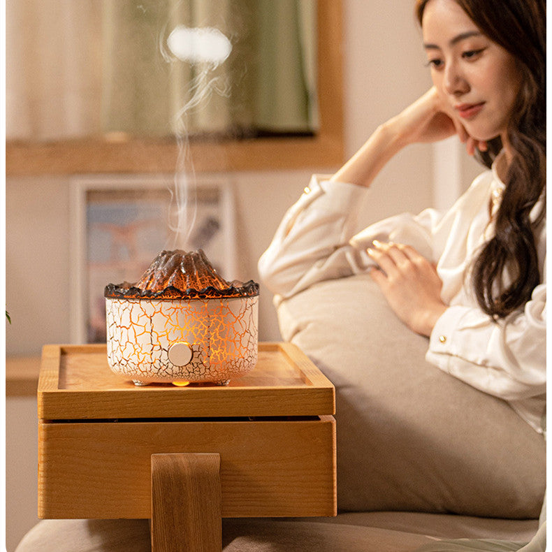 Creative Volcano Humidifier - Aromatherapy Machine with Jellyfish Air Flame Effect - Minihomy