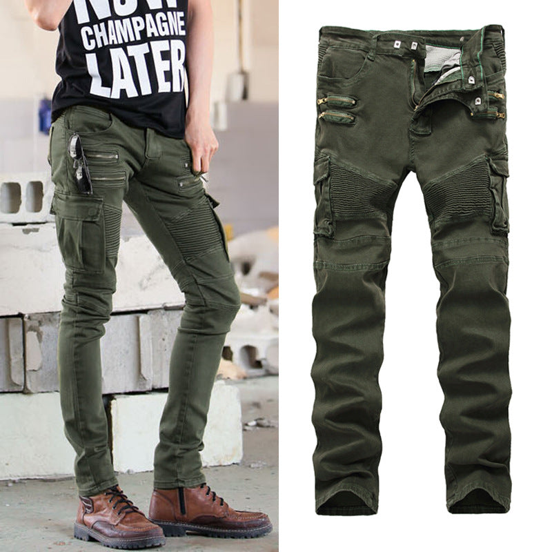 Men's Slim-Fit Overalls with Multi-Pocket Zipper - Minihomy