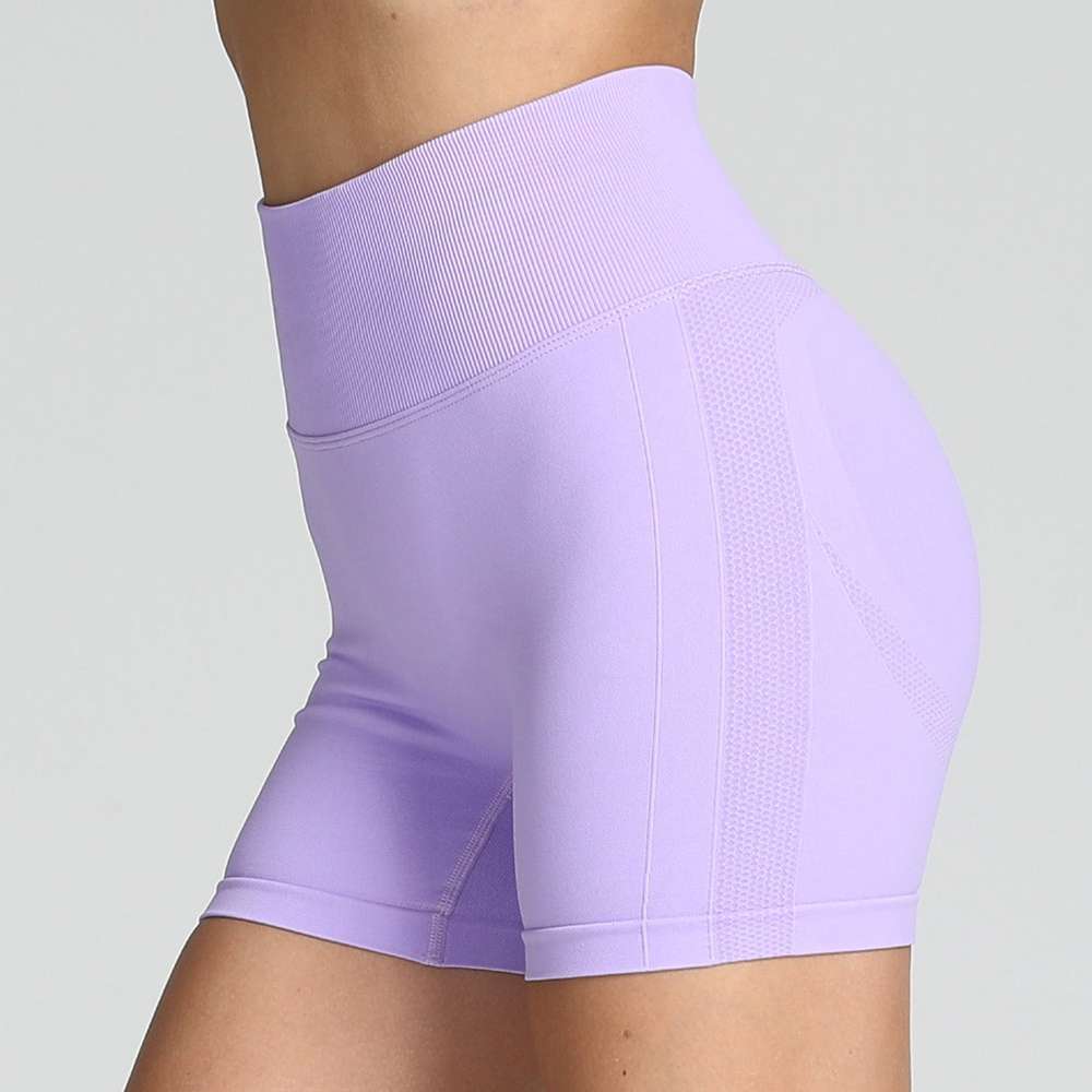 High Waist Yoga Shorts for Women - Seamless, Solid Color, Hip-Lifting Fitness Pants - Minihomy