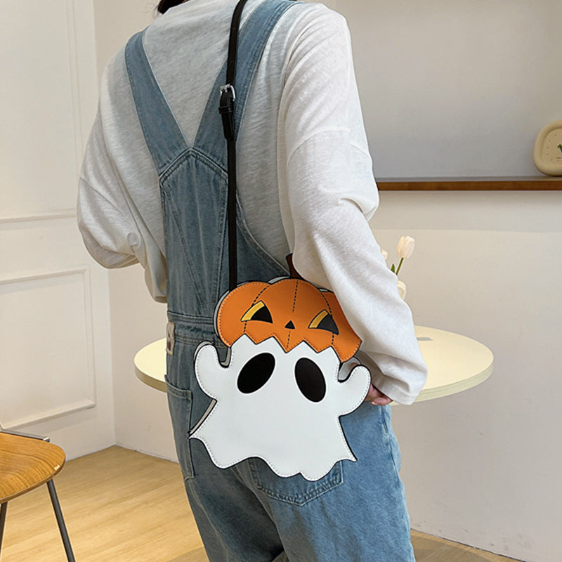 Halloween Shoulder Bags - Creative 3D Cartoon Pumpkin Ghost Design Cute Bags for Women - Minihomy