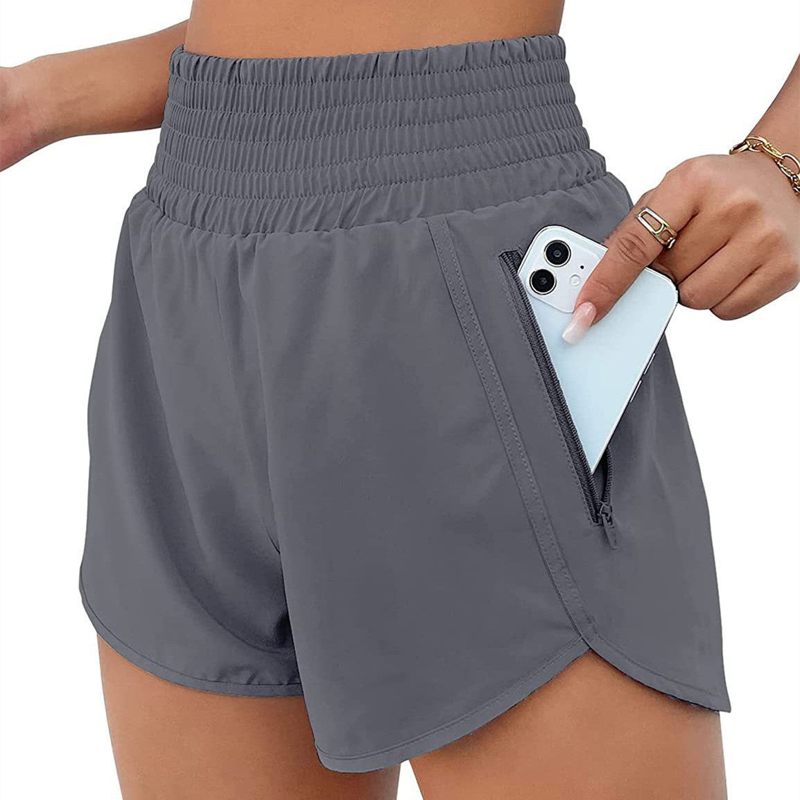 Women's High Top Sports Running Yoga Short Belt Lining