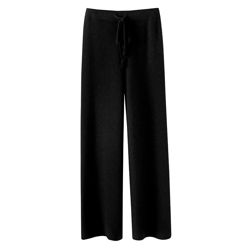 Women's Autumn And Winter Drape Knit Wide-leg Pants