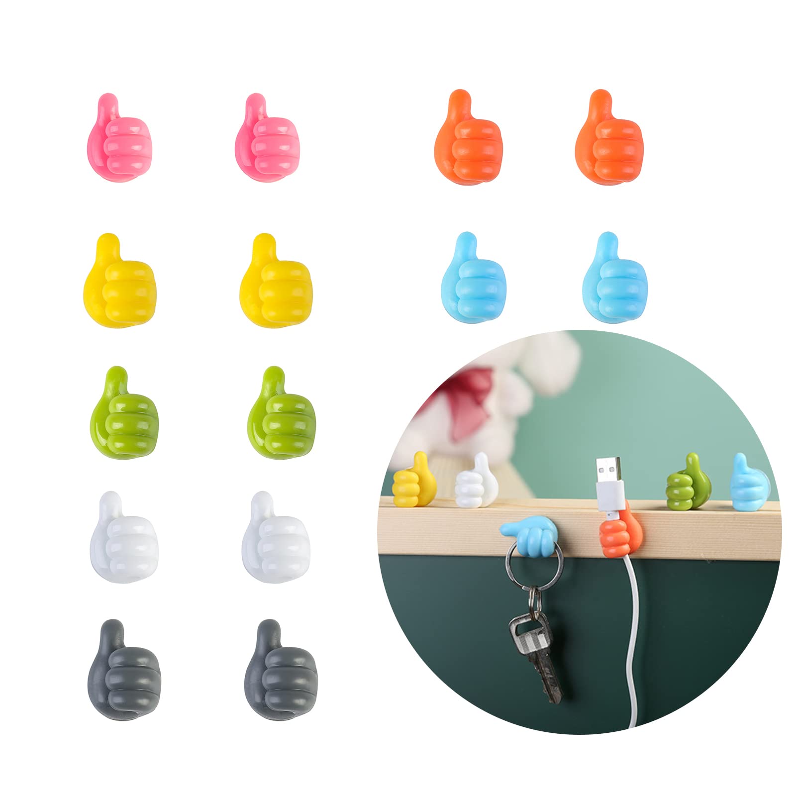 Multifunctional Clip Holder Thumb Hooks Wire Organizer Wall Hooks Hanger - Minihomy