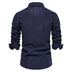 Men's Slim Corduroy Solid Color Long Sleeve Shirt - Minihomy