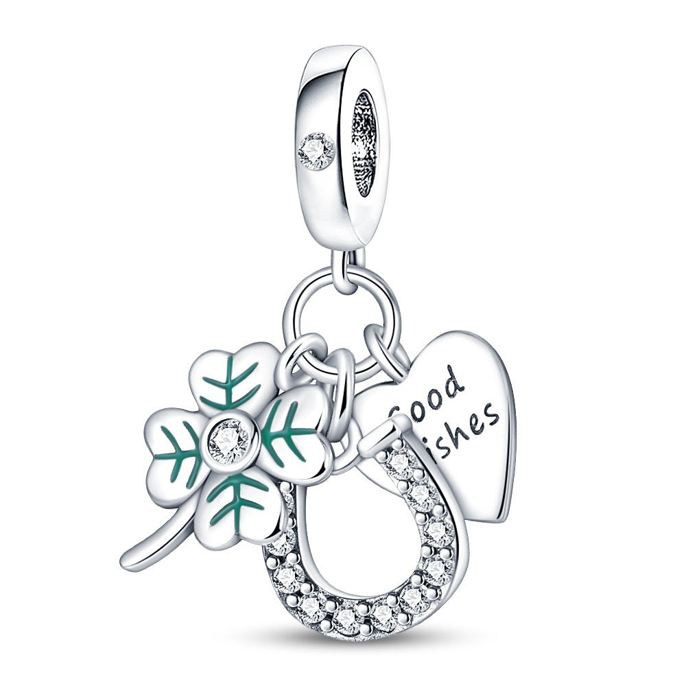 Lucky U-shaped Horseshoe Clover Wishing Tree Pendant - Minihomy