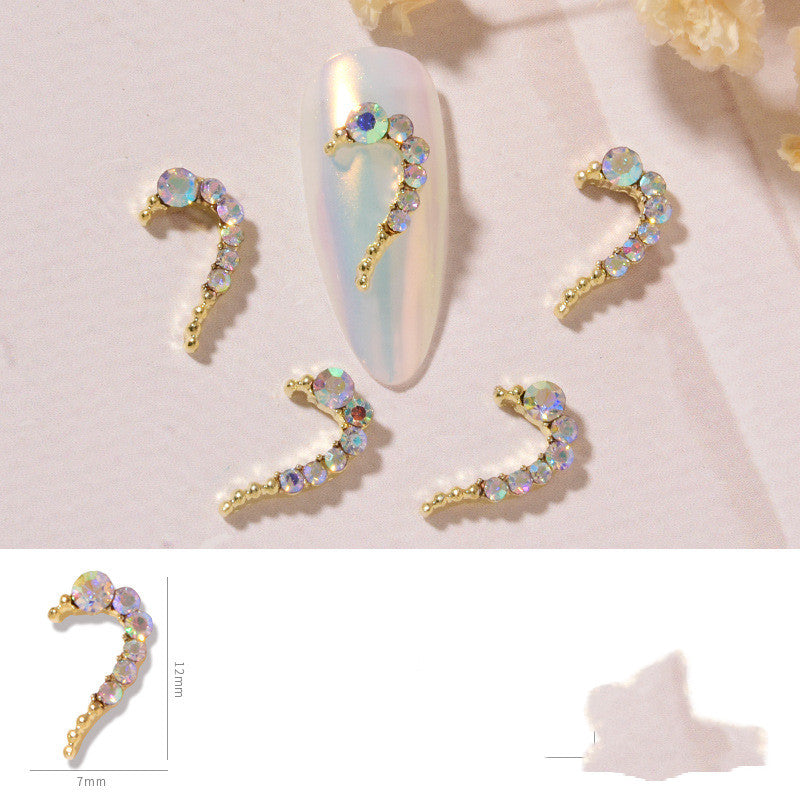 Nail Art DIY Love Heart Alloy Jewelry Nail Piece Nail Decoration Rhinestone - Minihomy