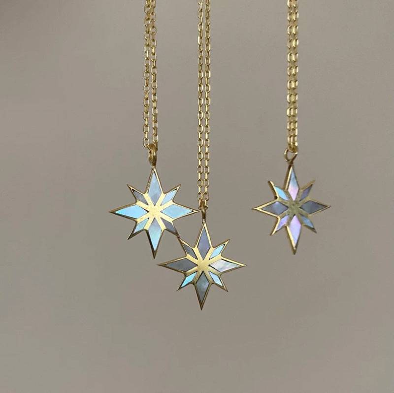 18K Gold Six Pointed Star Clavicle Chain: Radiate Elegance with Every Step - Minihomy