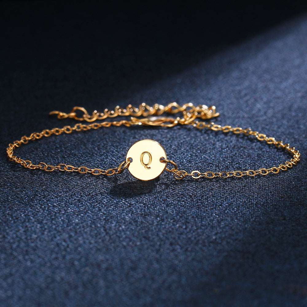 Adjustable Gold Color Alloy Letter Bracelets Bangles For Men Women Charm Bracelet - Minihomy