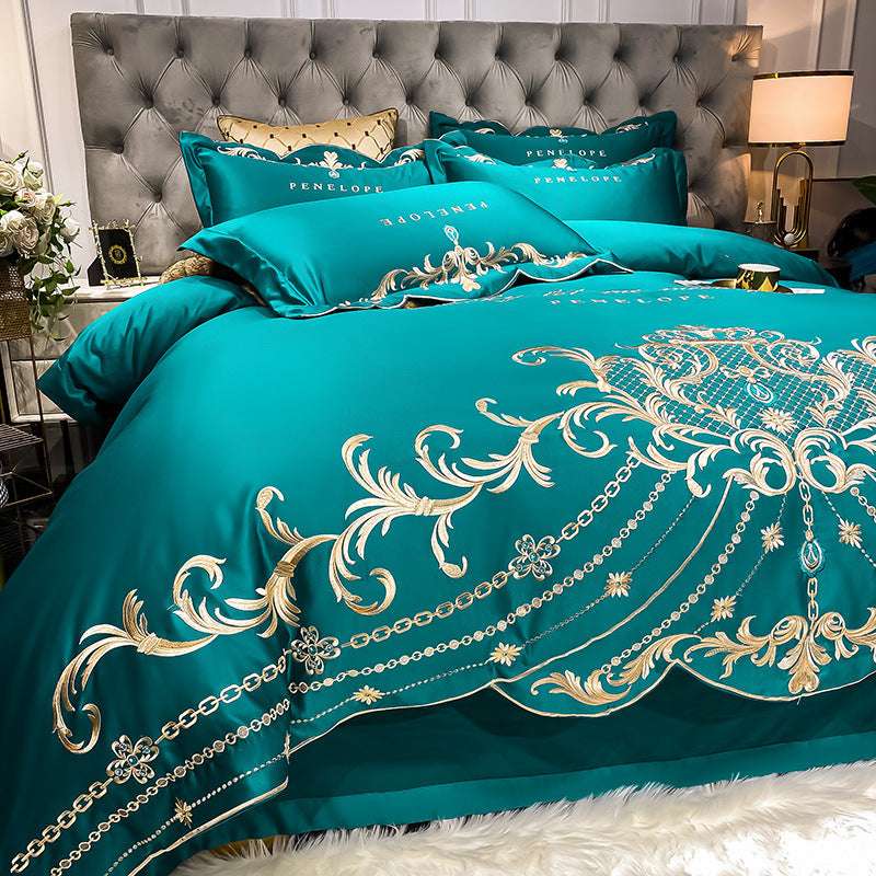 Ice Silk Quilt Sets Bed Sheets Bedding Four-piece Set - Minihomy