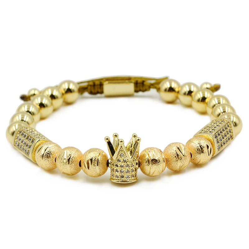 Crown Charm Studded Zircon Macrame beads Bracelets - Minihomy