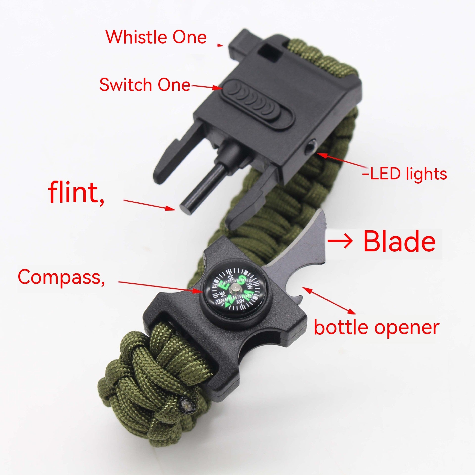 Outdoor Multifunctional Paracord Bracelet Lighting Lamp - Minihomy