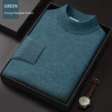 Fall Winter Men Half-Collar Wool Sweater - Minihomy