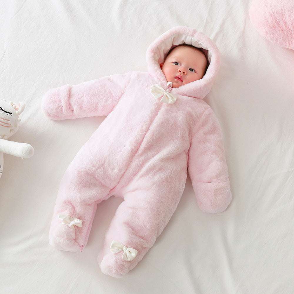 Baby And Toddler Jumpsuit Thickened Children's Coral Fleece - Minihomy