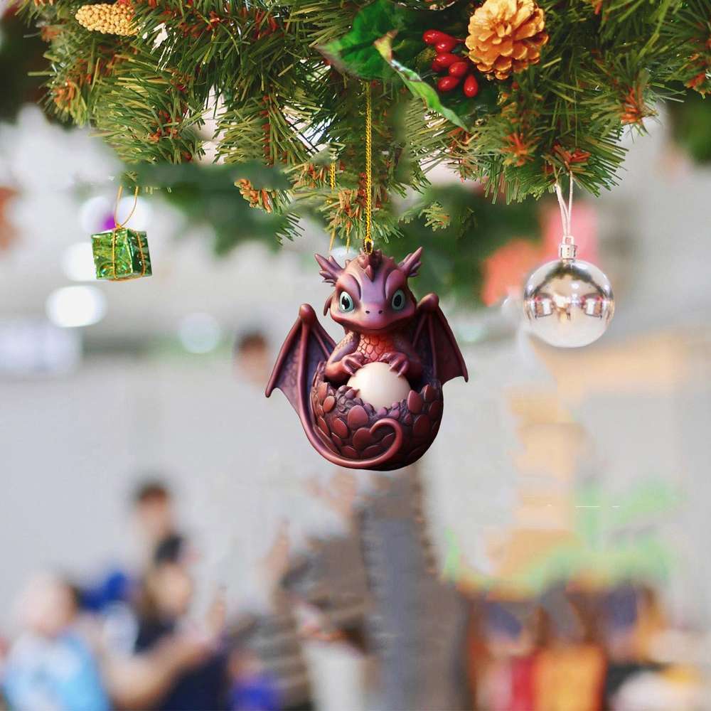 Creative Dragon Egg Treasure Acrylic Automobile Hanging Ornament Christmas Decorations - Minihomy