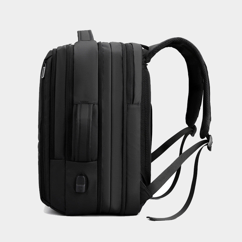 Men's Solid Color Business Lightweight Expansion Computer Backpack - Minihomy