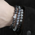 Men's Beaded Haematite Cross Bracelet Set - Minihomy