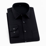 Men's Solid Color Square Collar Long-sleeved Shirt - Minihomy