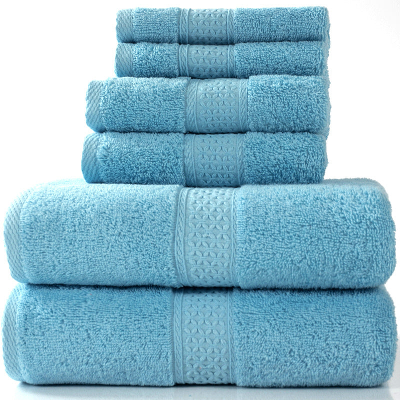 Home Simple Cotton Absorbent Towel Bath Towel 6-Piece Set: Fashionable Simplicity for Your Home - Minihomy