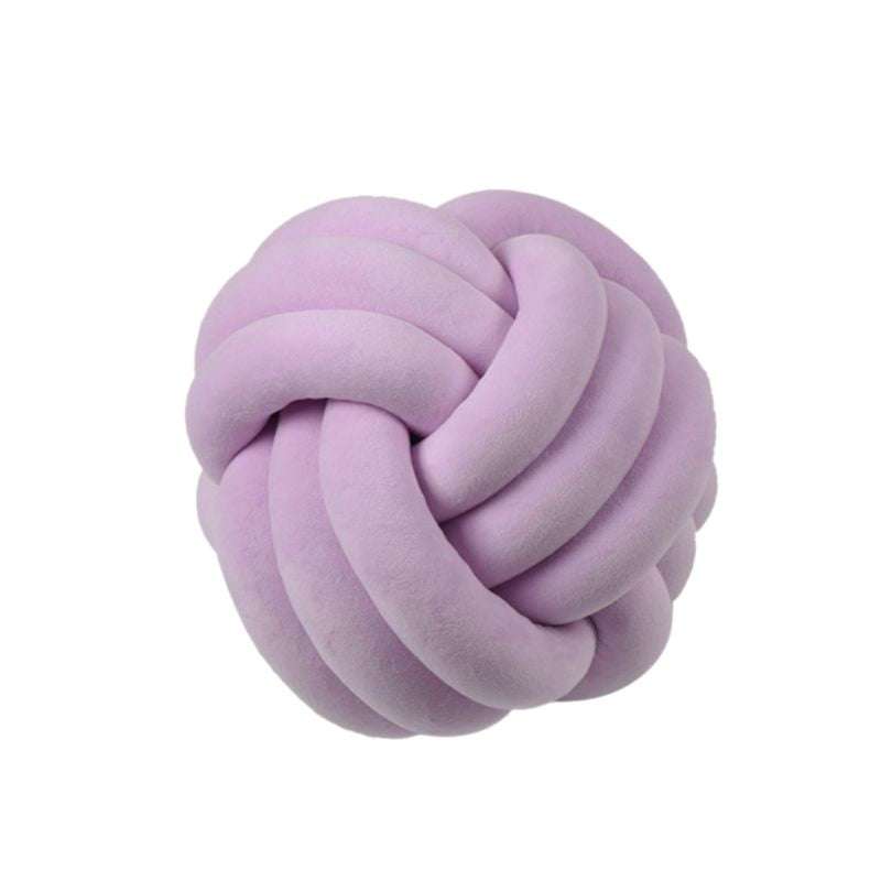 Knotted Plush Ball Design Round Throw Pillow - Minihomy