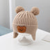 Baby Hat Warm Earflaps Cap Cute Bear Knitted Woolen Cap - Minihomy