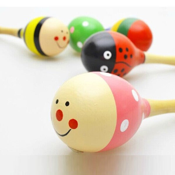 Children's wooden toys Maraca Hand Rattles Kids Musical Party Favor Child Baby - Minihomy