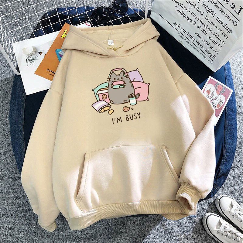 Funny Cat Hoodie Women's Harajuku Sweater - Minihomy