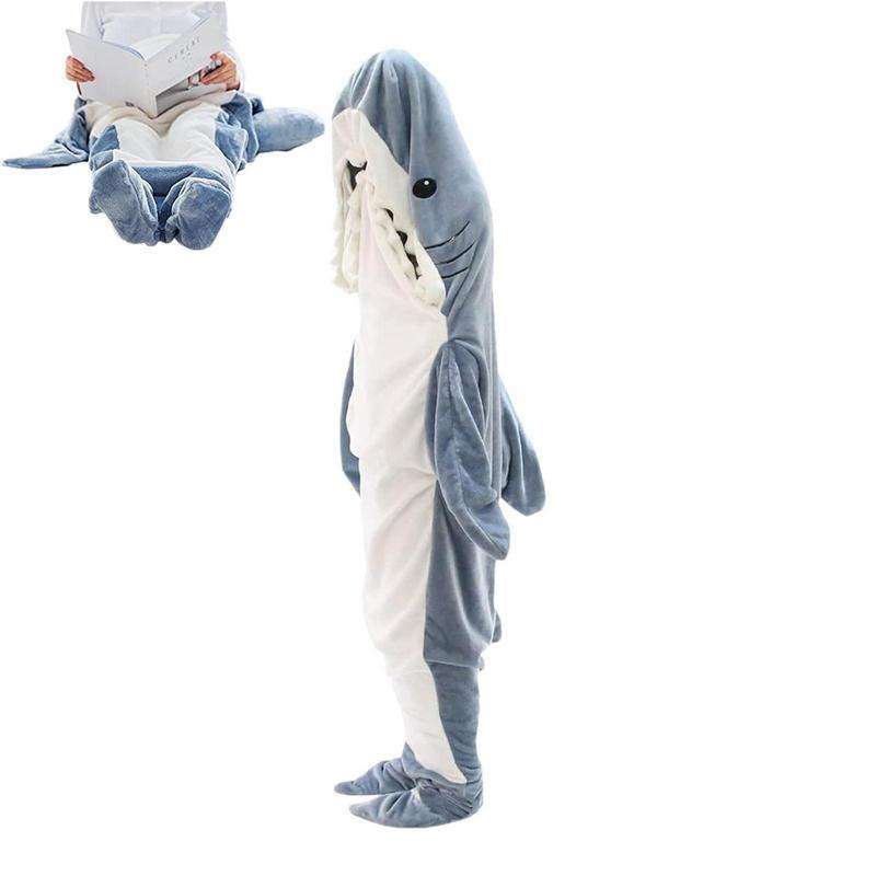 Cartoon Shark Sleeping Bag Pajamas Office Nap Shark Blanket  For Children Adult - Minihomy