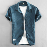 Casual Loose Lapels Outer Wear Half Sleeve Top For Men - Minihomy