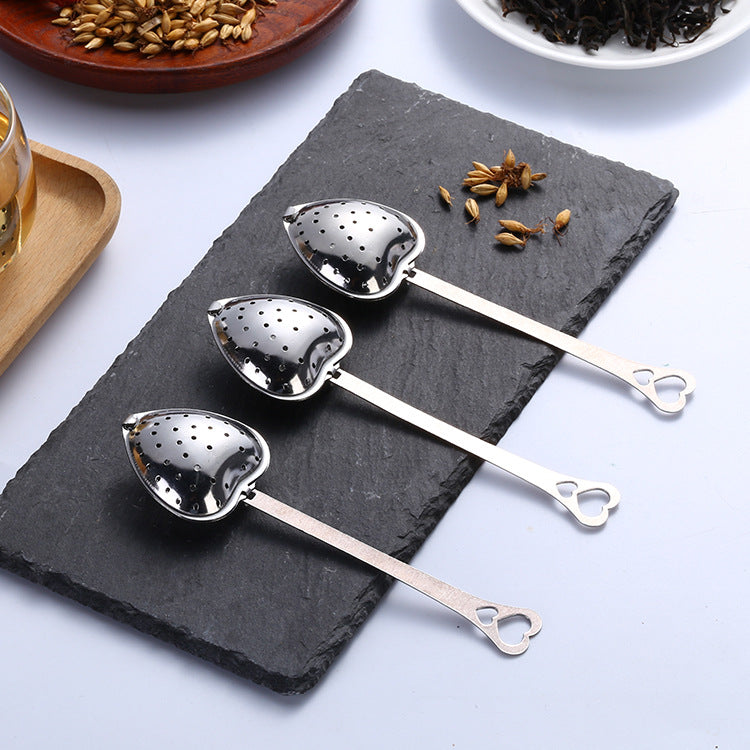 Brew the Perfect Cup Every Time with this Heart-Shaped Stainless Steel Tea Strainer - Minihomy