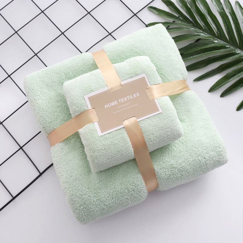 High-density Coral Fleece Towel Bath Towel Set - Minihomy