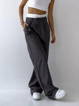 Comfortable Casual High-waisted Baggy Slimming Wide-leg Pants - Minihomy