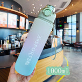 Rainbow Gradient 1L Sports Water Bottle - Large Capacity Fitness Cup