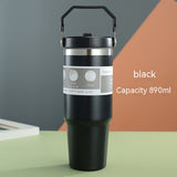 Portable Stainless Steel Travel Tumbler - Insulated Water Bottle with Handle Cover - Minihomy