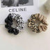 Leopard Print Leather Stitching New Color Block Large Intestine Hair Ring - Minihomy