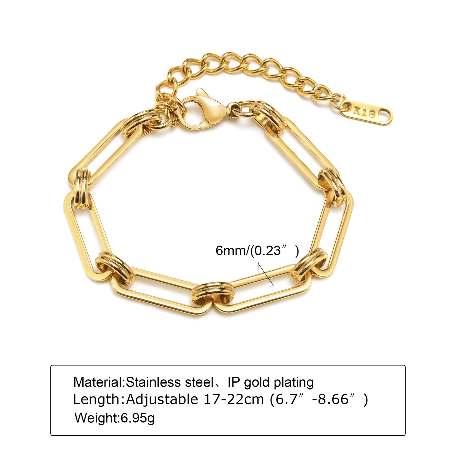 Ornament Extended Stainless Steel Bracelet Gold - Minihomy