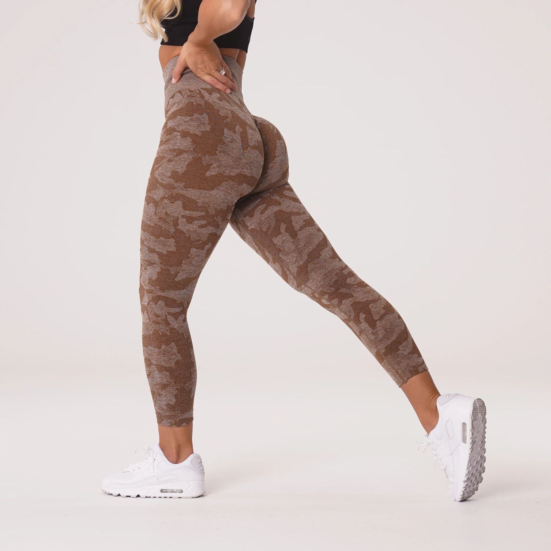 Snowflake Cropped Camouflage Jacquard Seamless Fitness Yoga Pants