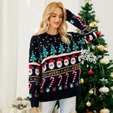 Women's Christmas Tree Sweater Pullover Snowman