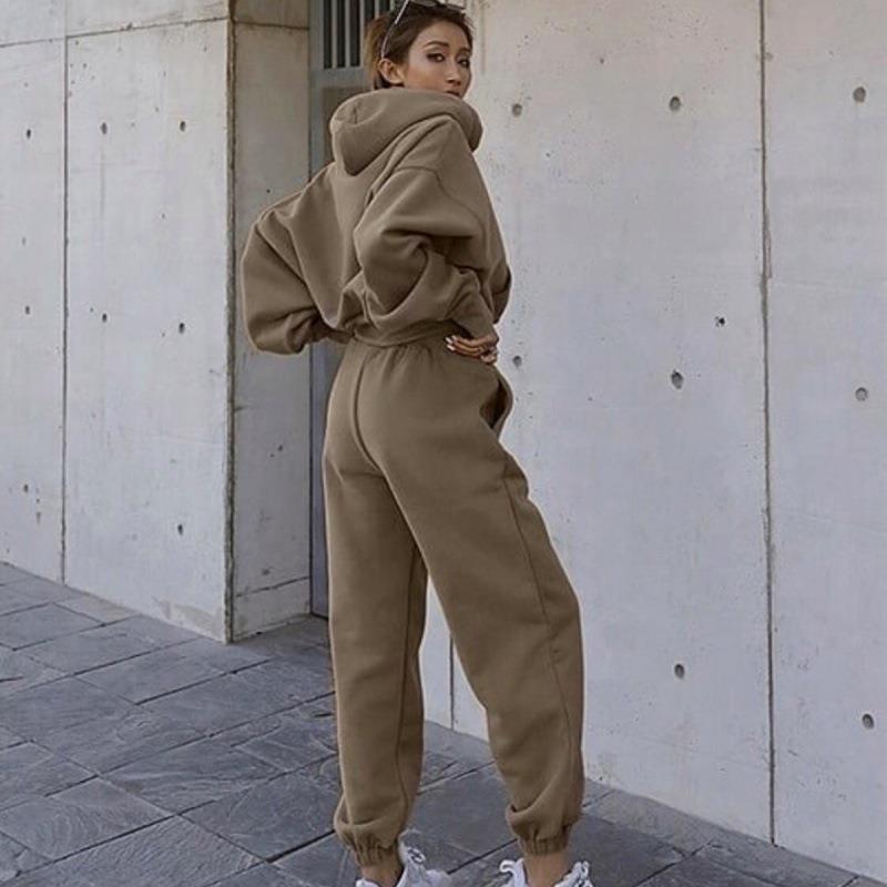 Autumn And Winter Women's New Casual Hoodie Coat Sports Suit - Minihomy