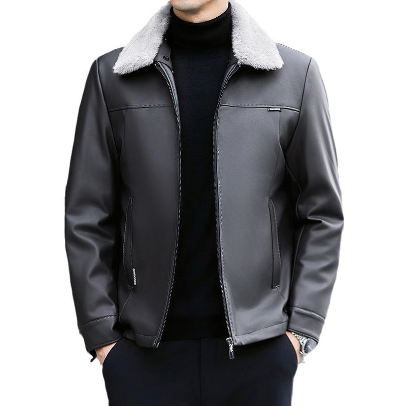 Men's Autumn And Winter Middle-aged Father Thickened Jacket - Minihomy